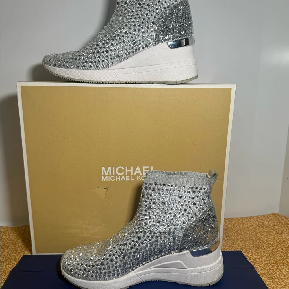Michael Kors Silver Crystal Sneakers - Picture 3 of 8